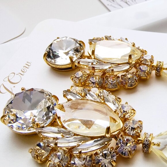 NWT J.CREW OVERSIZED CRYSTAL STATEMENT EARRINGS - Picture 4 of 11